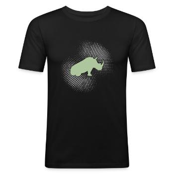 Rhinoceros - Men's Slim Fit T-Shirt - black - Front - Nik (191cm)