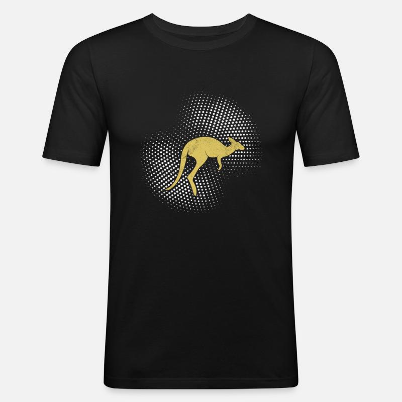 Känguru - Männer Slim Fit T-Shirt - Schwarz