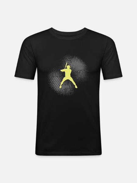 Base-ball - T-shirt près du corps Homme - noir