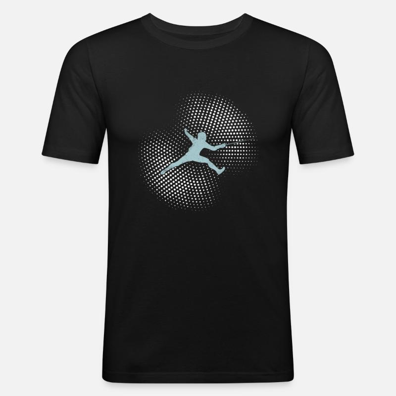 Fechten - Männer Slim Fit T-Shirt - Schwarz
