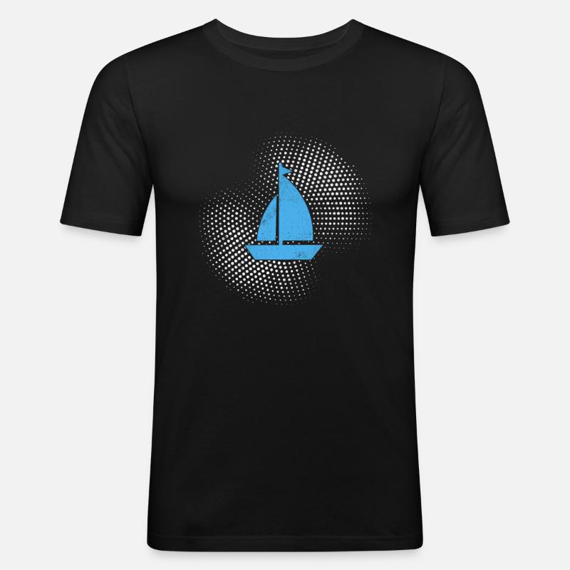 Segeln - Männer Slim Fit T-Shirt - Schwarz