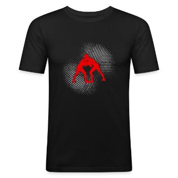 wrestling - Männer Slim Fit T-Shirt - Schwarz - Vorne - Nik (191cm)