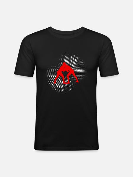Lutte - T-shirt près du corps Homme - noir