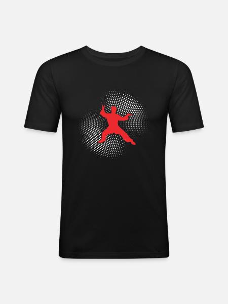 karaté - T-shirt près du corps Homme - noir