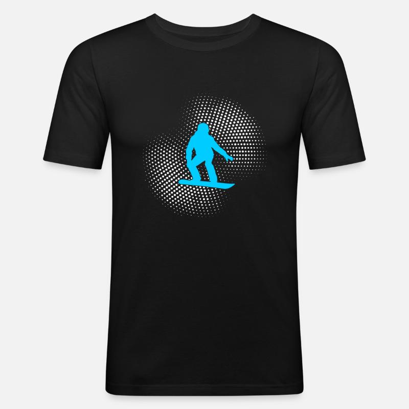 Snowboarding - Männer Slim Fit T-Shirt - Schwarz