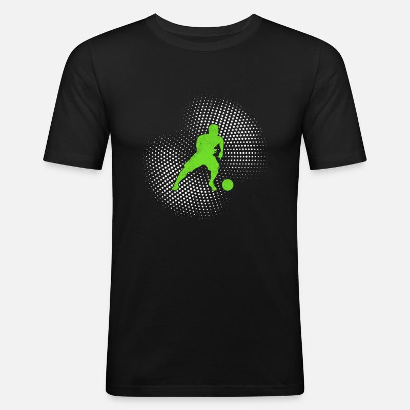 Fußball - Männer Slim Fit T-Shirt - Schwarz