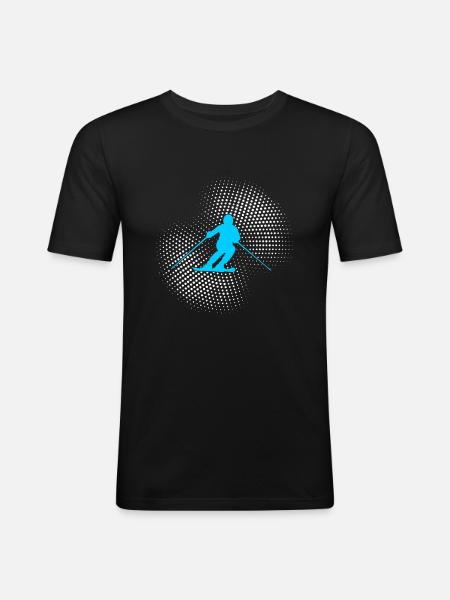 ski - T-shirt près du corps Homme - noir