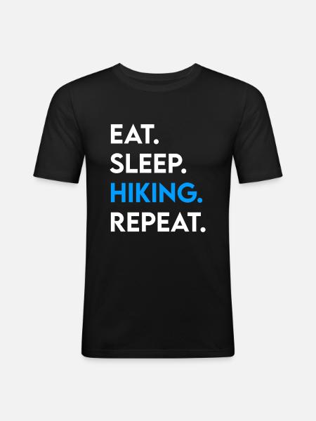 Eating Sleep Hiking - Men's Slim Fit T-Shirt - black