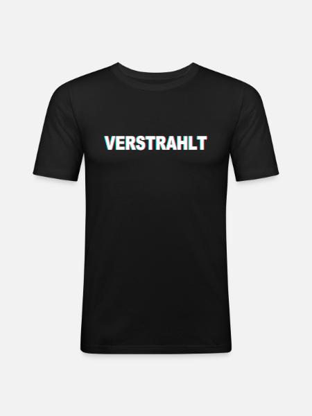 Techno Party Verstrahlt - Männer Slim Fit T-Shirt - Schwarz