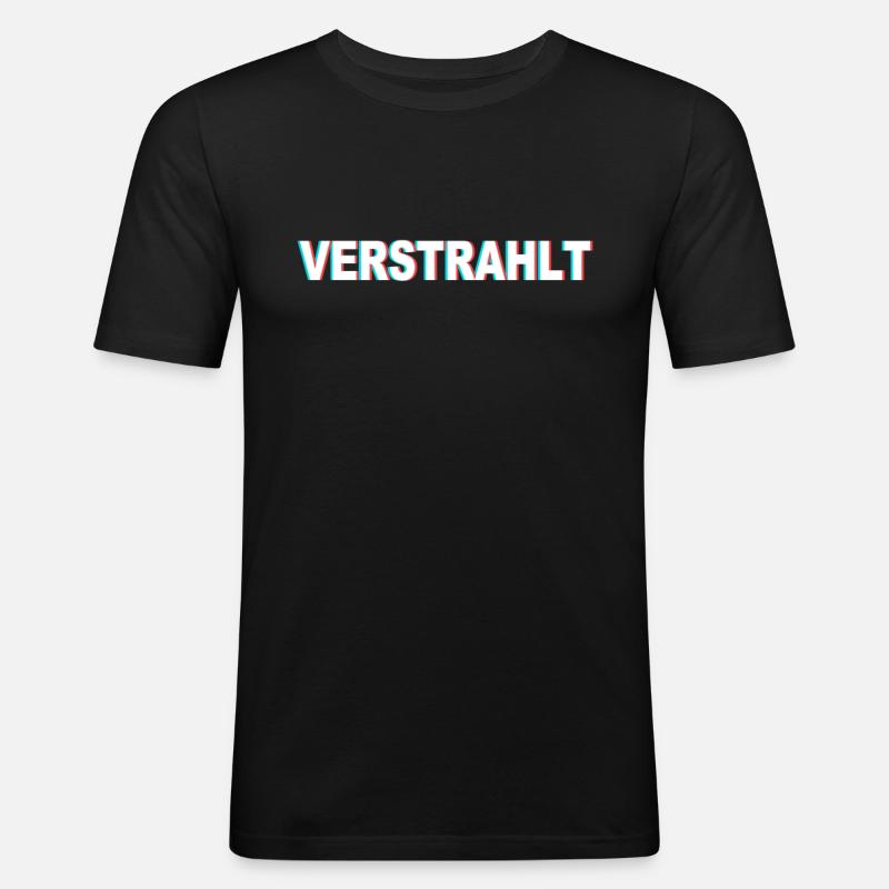 Techno Party Verstrahlt - Männer Slim Fit T-Shirt - Schwarz