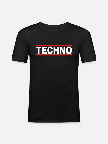 Techno - T-shirt près du corps Homme - noir