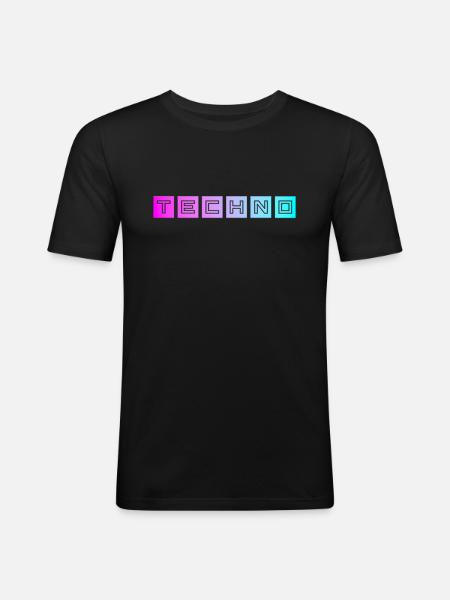 Techno - T-shirt près du corps Homme - noir
