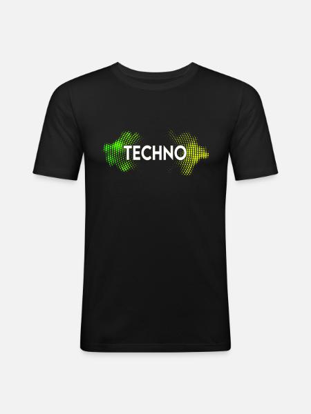 Techno - T-shirt près du corps Homme - noir