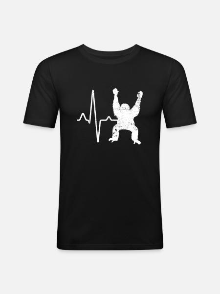 Orangutan Heartbeat - Men's Slim Fit T-Shirt - black