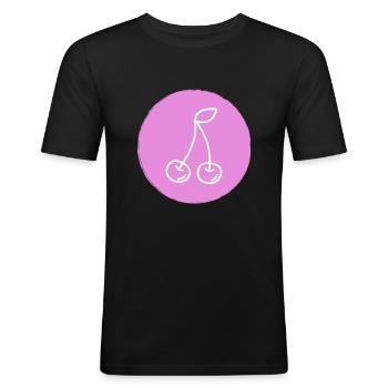 Cerise - T-shirt près du corps Homme - noir - Devant - Nik (191cm)