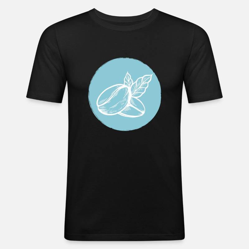 Kaffee Kaffeebohne - Männer Slim Fit T-Shirt - Schwarz