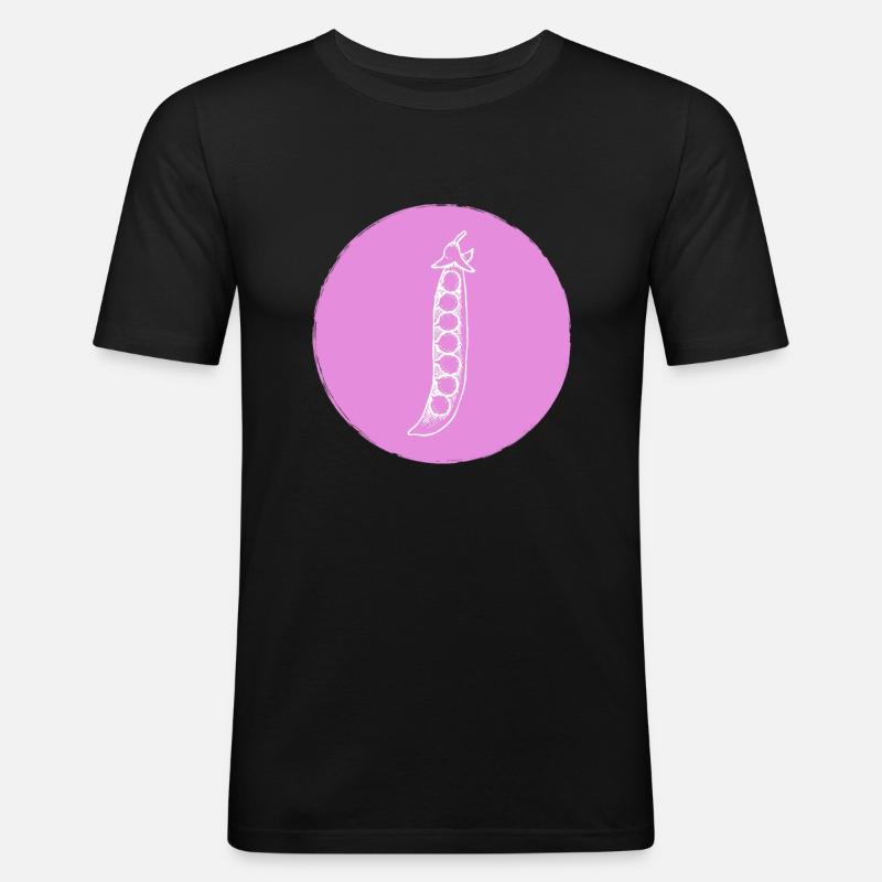Erbsen - Männer Slim Fit T-Shirt - Schwarz