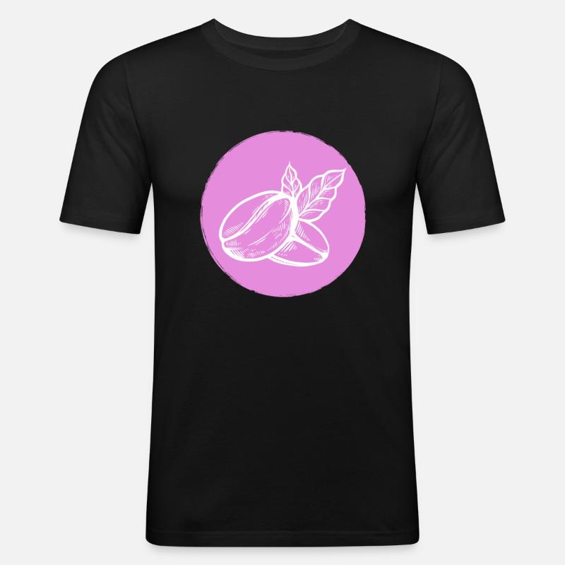 Kaffee Kaffeebohne - Männer Slim Fit T-Shirt - Schwarz