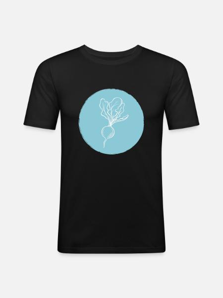 Radieschen - Männer Slim Fit T-Shirt - Schwarz