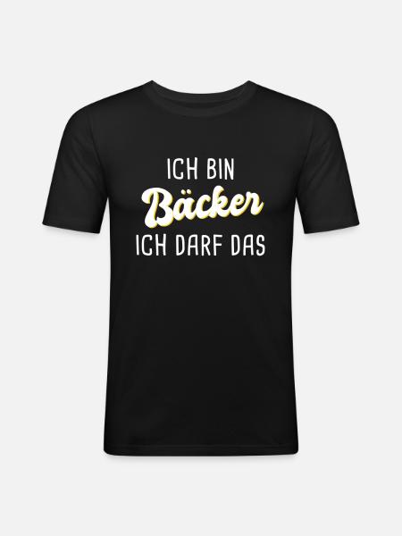 Bäcker - Männer Slim Fit T-Shirt - Schwarz