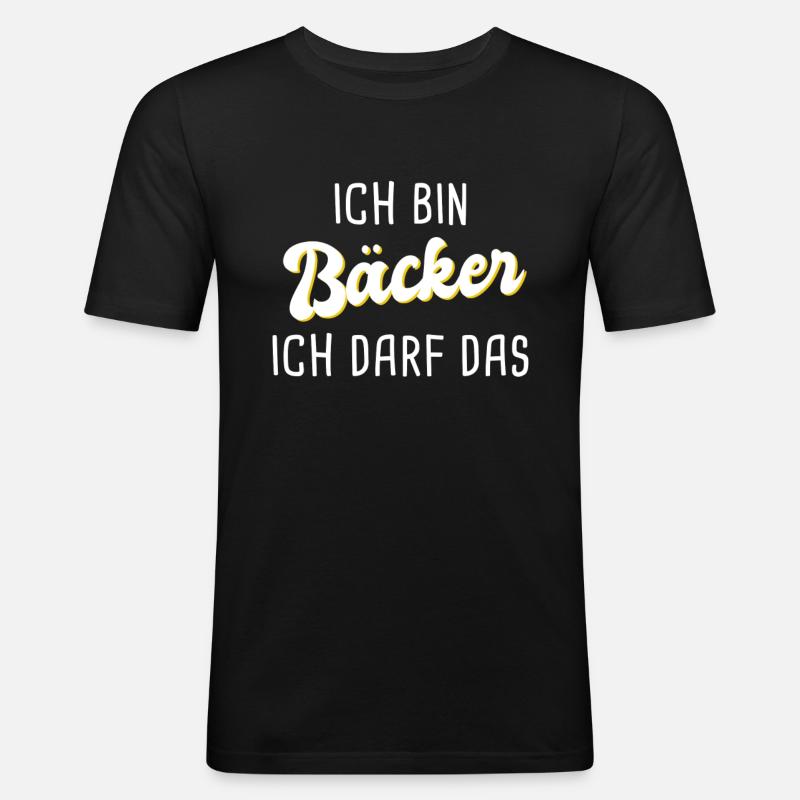 Bäcker - Männer Slim Fit T-Shirt - Schwarz