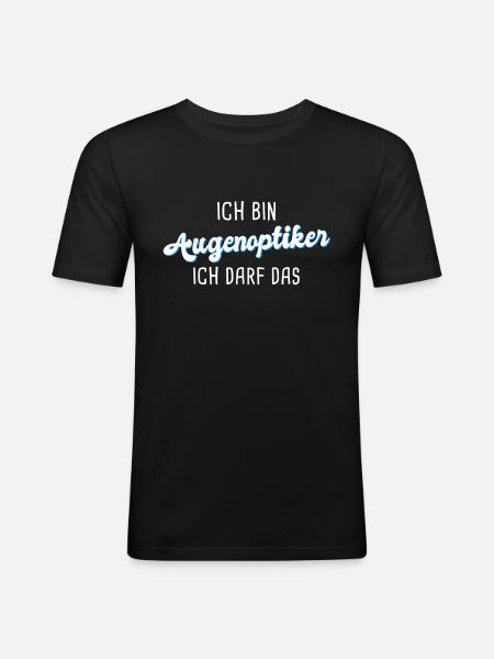Augenoptiker - Männer Slim Fit T-Shirt - Schwarz