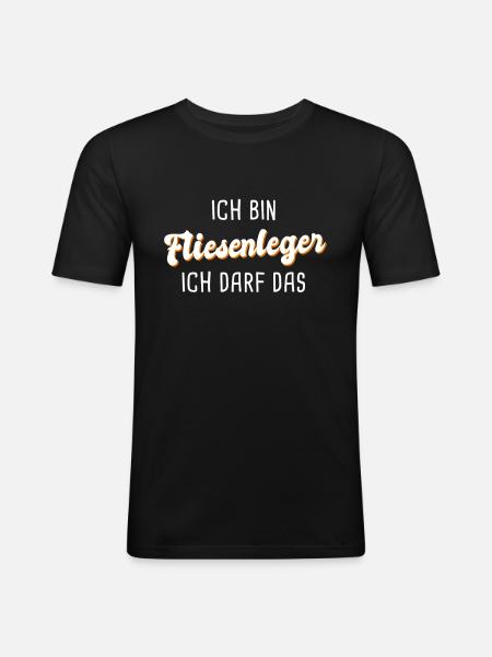 Fliesenleger - Männer Slim Fit T-Shirt - Schwarz