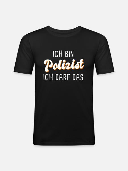 Polizist - Männer Slim Fit T-Shirt - Schwarz