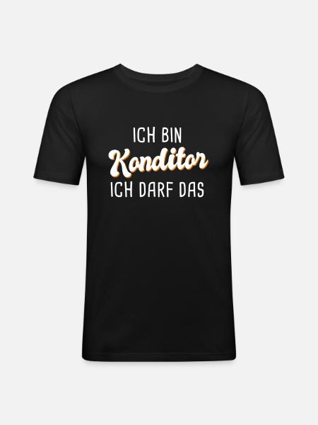 Konditor - Männer Slim Fit T-Shirt - Schwarz