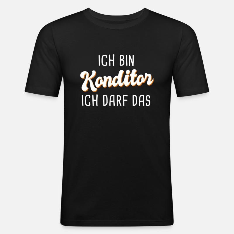 Konditor - Männer Slim Fit T-Shirt - Schwarz