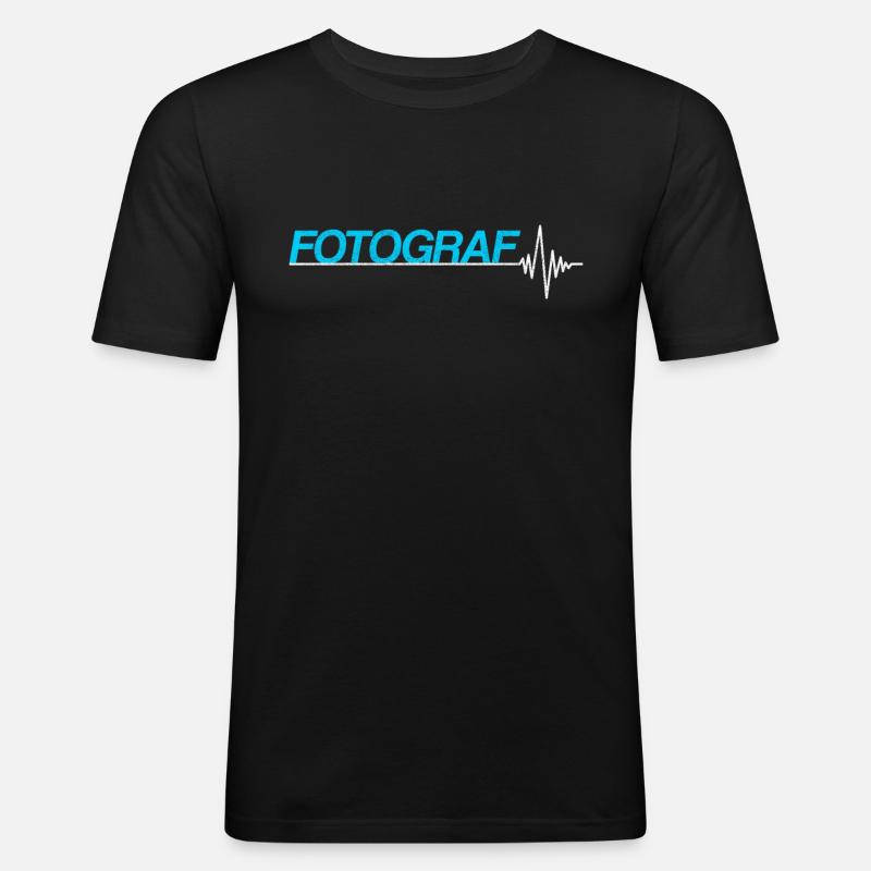 Fotograf - Männer Slim Fit T-Shirt - Schwarz