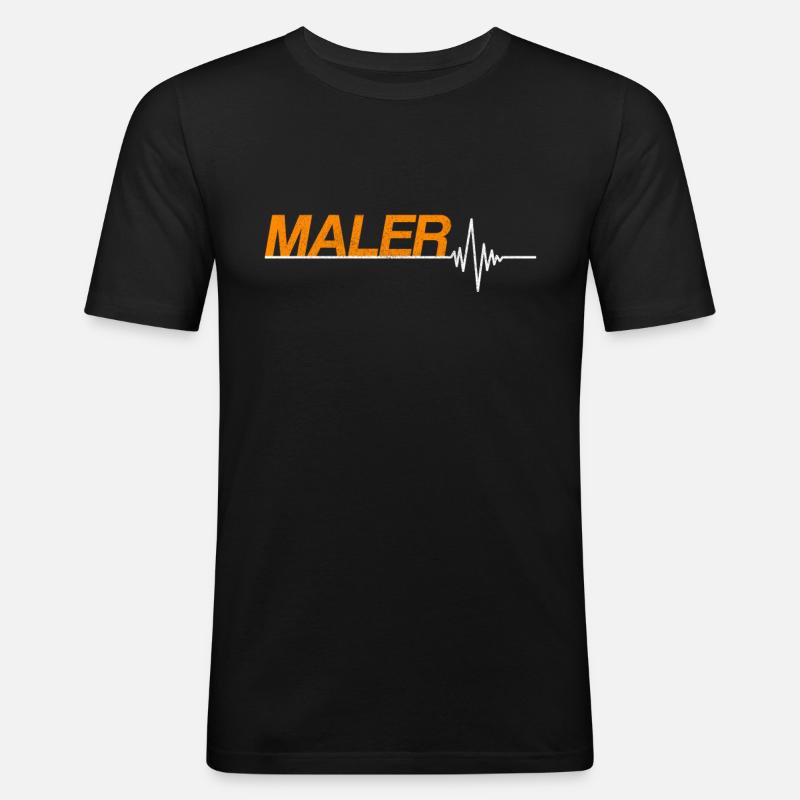 Maler - Männer Slim Fit T-Shirt - Schwarz