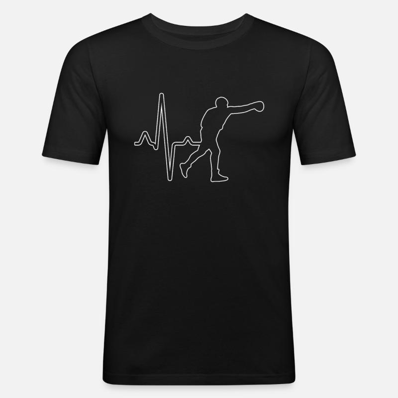 Boxen Herzschlag - Männer Slim Fit T-Shirt - Schwarz
