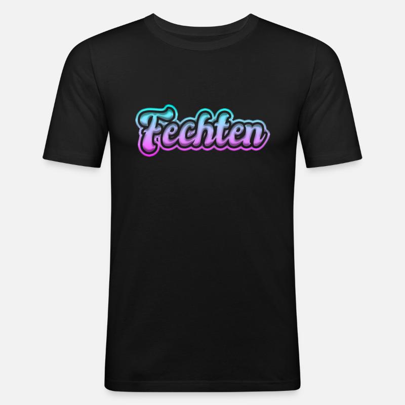 Fechten - Männer Slim Fit T-Shirt - Schwarz