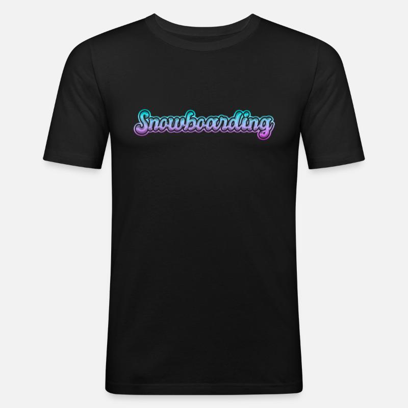 Snowboarding - Männer Slim Fit T-Shirt - Schwarz
