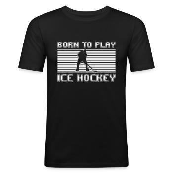 Hockey sur glace - T-shirt près du corps Homme - noir - Devant - Nik (191cm)