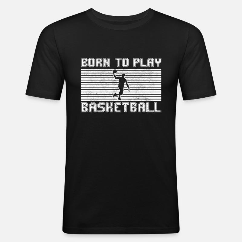basketball - Männer Slim Fit T-Shirt - Schwarz