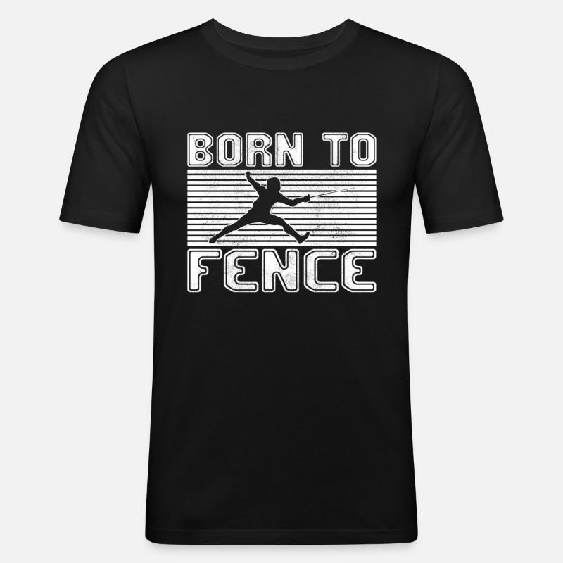 Fechten - Männer Slim Fit T-Shirt - Schwarz
