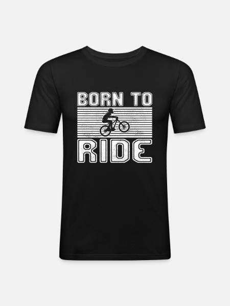 Mountainbike fahren - Männer Slim Fit T-Shirt - Schwarz