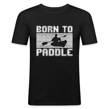 Canoeing - Men's Slim Fit T-Shirt - black - Front - Nik (191cm)