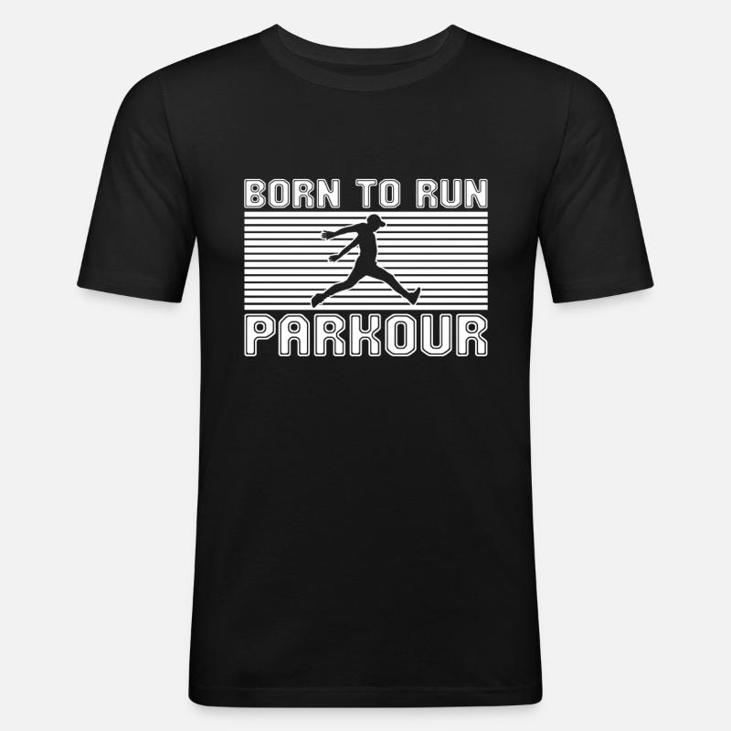 Parkour - Männer Slim Fit T-Shirt - Schwarz