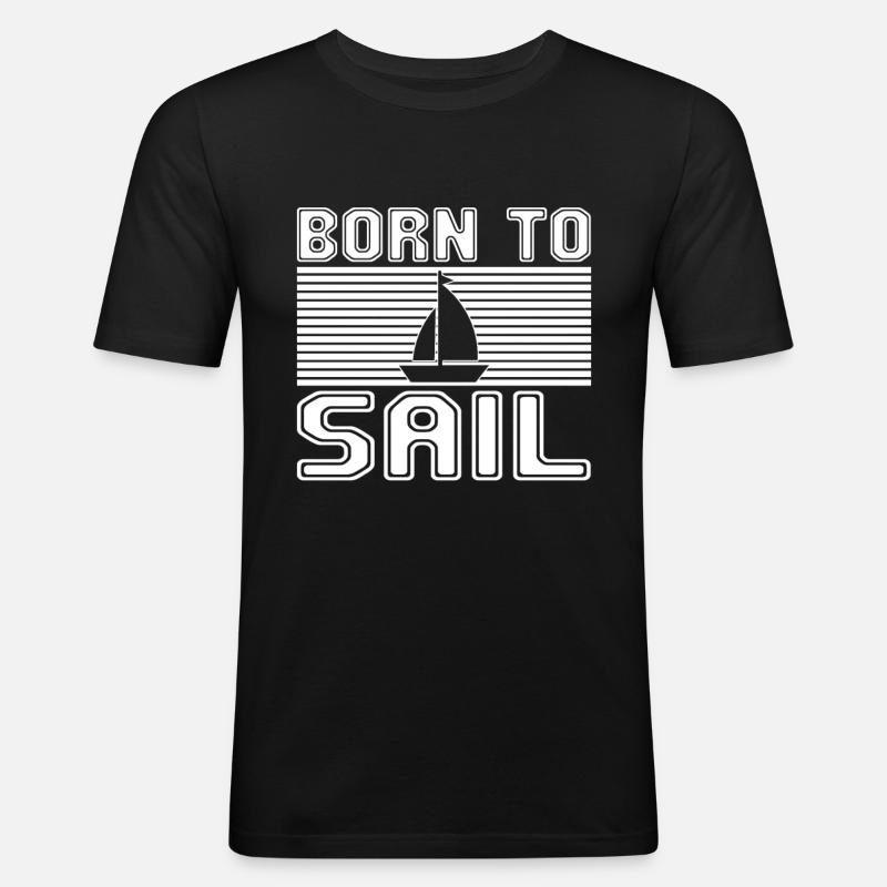 Segeln - Männer Slim Fit T-Shirt - Schwarz