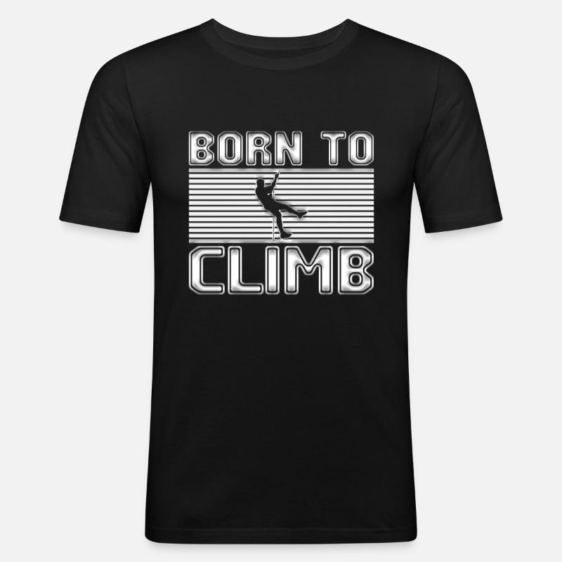 Klettern - Männer Slim Fit T-Shirt - Schwarz