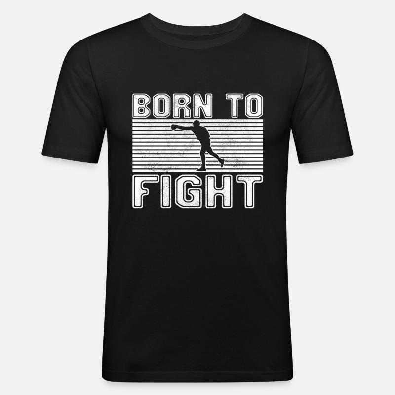 Boxen - Männer Slim Fit T-Shirt - Schwarz