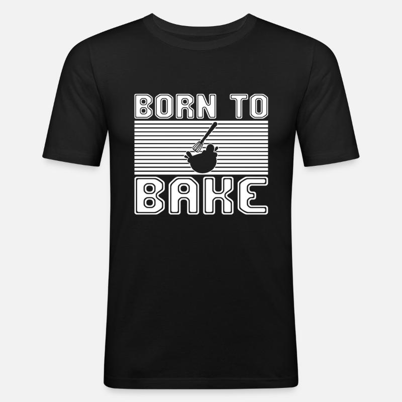 Backen - Männer Slim Fit T-Shirt - Schwarz