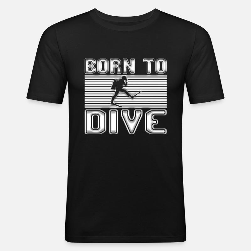 Tauchen - Männer Slim Fit T-Shirt - Schwarz
