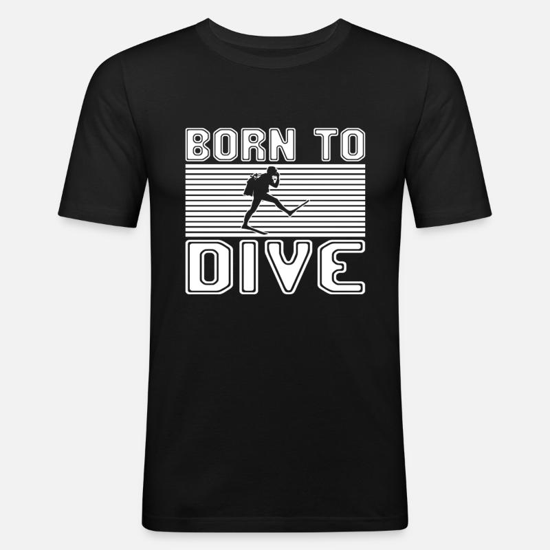 Tauchen - Männer Slim Fit T-Shirt - Schwarz