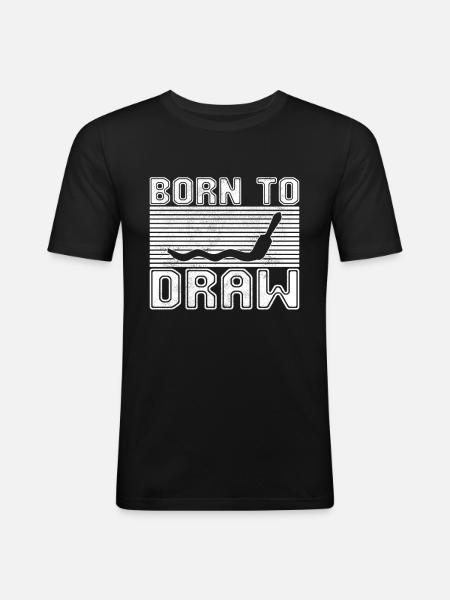 Malen Zeichnen - Männer Slim Fit T-Shirt - Schwarz