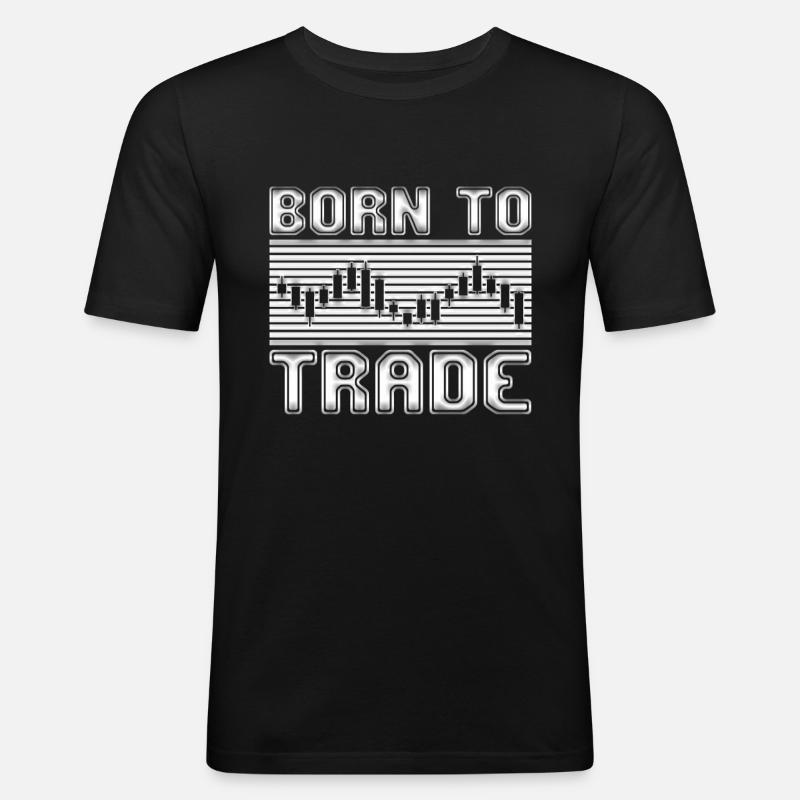 Trading - Männer Slim Fit T-Shirt - Schwarz