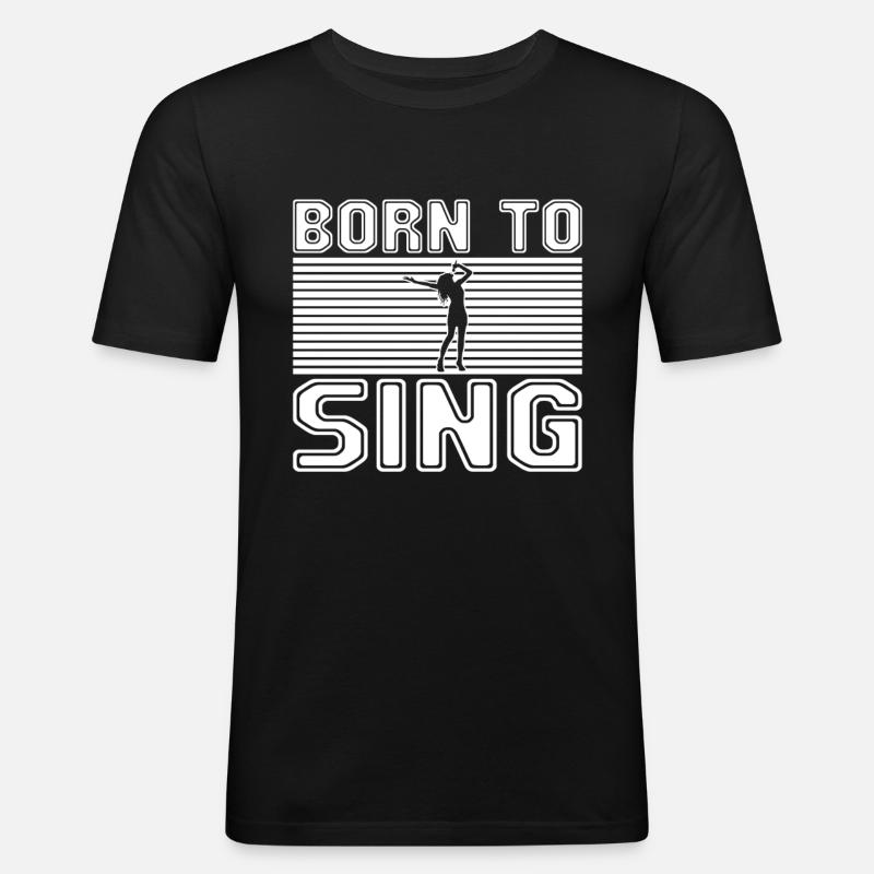 Singen - Männer Slim Fit T-Shirt - Schwarz